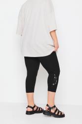Plus Size Black Lace Cropped Leggings | Yours Clothing 2