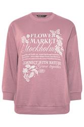 YOURS Plus Size Pink 'Stockholm' Butterfly Embellished Sweatshirt | Yours Clothing 5