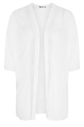 YOURS Plus Size White Crinkle Beach Kimono | Yours Clothing 7