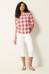 M&Co Ivory White Abstract Tile Print Top | M&Co 2