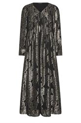 PixieGirl Petite Women's Black Jacquard Floral Smock Dress | PixieGirl 6