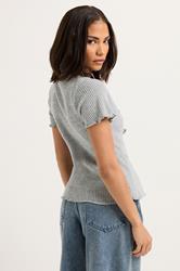 PixieGirl Petite Women's Grey Soft Touch Bow Front Top | PixieGirl 2