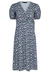 M&Co Petite Navy Blue Floral Print Midi Wrap Dress | M&Co 5