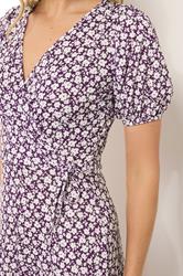 LTS Tall Berry Red Ditsy Floral Print Wrap Maxi Dress | Long Tall Sally 4