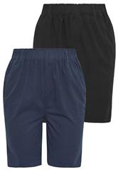YOURSET 2 PACK Curve Black & Navy Blue Cool Cotton Shorts