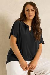 EVANS Plus Size Black Bar Detail Top | Evans 3