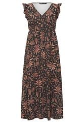 M&Co Petite Black Aztec Frill Sleeve Midi Dress | M&Co 5