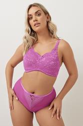 YOURS Plus Size Pink Lace Full Cup Bra | Yours Clothing 1