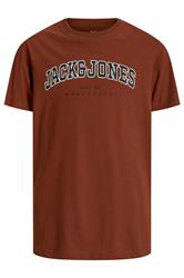 Jack & Jones Big & Tall Burnt Henna Red Varsity Logo T-Shirt