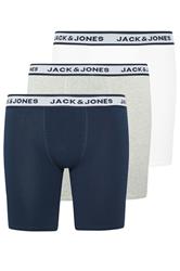 JACK & JONES Big & Tall 3 Pack White/Grey/Navy Blue Boxers
