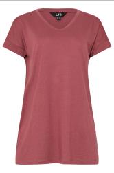 LTS PREMIUM Tall Coral Pink V-Neck Modal T-Shirts