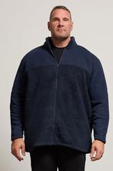 BadRhino Big & Tall Navy Blue Borg Fleece Jacket | BadRhino 3