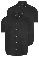 BadRhino Big & Tall Black 2 PACK Short Sleeve Oxford Shirts