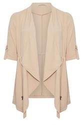 EVANS Curve Natural Brown Lightweight Waterfall Jacket