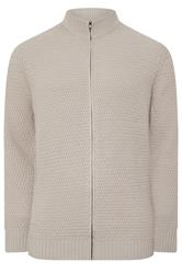 BadRhino Big & Tall Natural Brown Wool Zip Through Jumper | BadRhino 5
