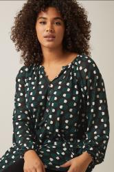 EVANS Plus Size Green Geometric Print Blouse | Evans 4
