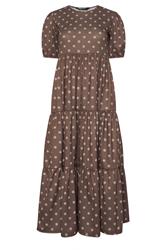 PixieGirl Petite Women's Chocolate Brown Polka Dot Tiered Dress | PixieGirl 5