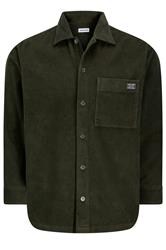 JACK & JONES Big & Tall Rosin Green Corduroy Overshirt | BadRhino 2