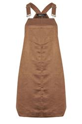 YOURS Curve Brown Faux Suede Pinafore Dress
