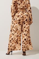 LIMITED COLLECTION Plus Size Brown Abstract Animal Print Wide Leg Trousers | Yours Clothing 2
