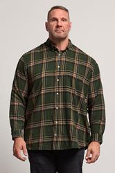 JACK & JONES Big & Tall Rosin Green Classic Flannel Checked Shirt | BadRhino 3