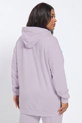 YOURS Plus Size Light Purple Pocket Front Hoodie | Yours Clothing 2