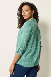 M&Co Sage Green Dobby Long Sleeve Cotton Shirt | M&Co 2