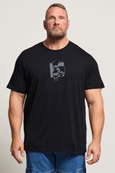 JACK & JONES Big & Tall Black & Grey Skull Graphic T-Shirt | BadRhino 3