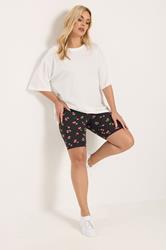 YOURSET 2 PACK Plus Size Black Cherry Cycling Shorts | Yours Clothing 5
