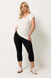 YOURSET 2 PACK Plus Size Black Floral Cropped Leggings | Yours Clothing 4