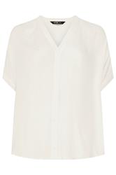 YOURS Curve Cream Dobby Notch Neck Blouse