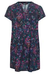 YOURS Curve Black Paisley Pleat Front Dress