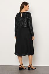 Evans Plus Size Black Sequin Embellished Midi Dress | Evans 4