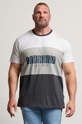 BadRhino Big & Tall Grey Cut & Sew Scripted T-Shirt | BadRhino 3