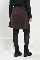 YOURS Plus Size Purple Leopard Button Front Mini Skirt | Yours Clothing 2