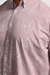 BadRhino Big & Tall Pink Linear Floral Slub Shirt | BadRhino 5