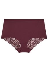 YOURSET 3 PACK Plus Size Red Lace Back High Waisted Knickers | Yours Curve 9