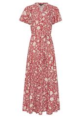 LTS Tall Berry Red Floral Tie Waist Maxi Dress