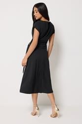 PixieGirl Petite Women's Black Buckle Midi Dress | PixieGirl 2