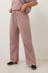 YOURS Plus Size Pink Acid Wash Wide Leg Joggers | Yours Clothing 3
