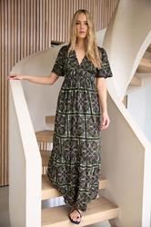 LTS Tall Green Tile Print V-Neckline Maxi Dress | Long Tall Sally 3