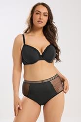 YOURSET 3 PACK Plus Size Black & Yellow Moulded Underwired T-Shirt Bras | Yours Clothing 5