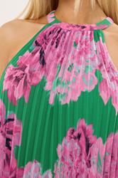 STAR Green Floral Pleated Halterneck Top | StarByJM 4