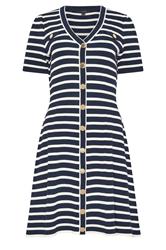 STAR Navy Blue Stripe Knitted Dress | StarByJM 5