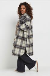 YOURS Plus Size Blue Check Print Longline Shacket | Yours Clothing 3