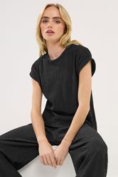 PixieGirl Petite Women's Black Textured Short Sleeve Top | PixieGirl 3