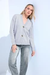 LTS Tall Blue Seam Detail Knitted Cardigan | Long Tall Sally 3