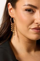 Gold Tone Disc Drop Earrings | Yours Clothing 1