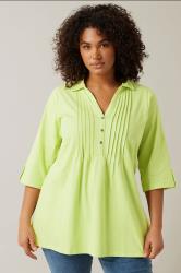 EVANS Plus Size Chartreuse Green Pintuck Henley Top | Evans 3