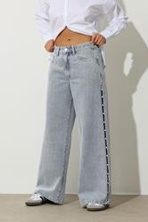 PixieGirl Petite Women's Light Blue Non-Stretch Pearl Detail Jeans | PixieGirl 1